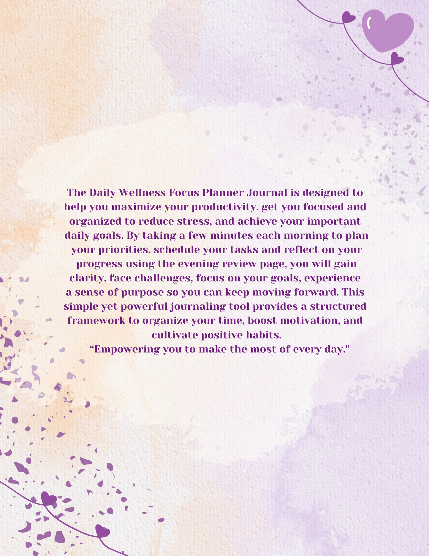 The Daily Wellness Focus Planner Journal