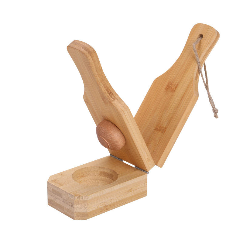 Wooden Bamboo Press for Tostones, Patacones & Fried Plantains and Banana.